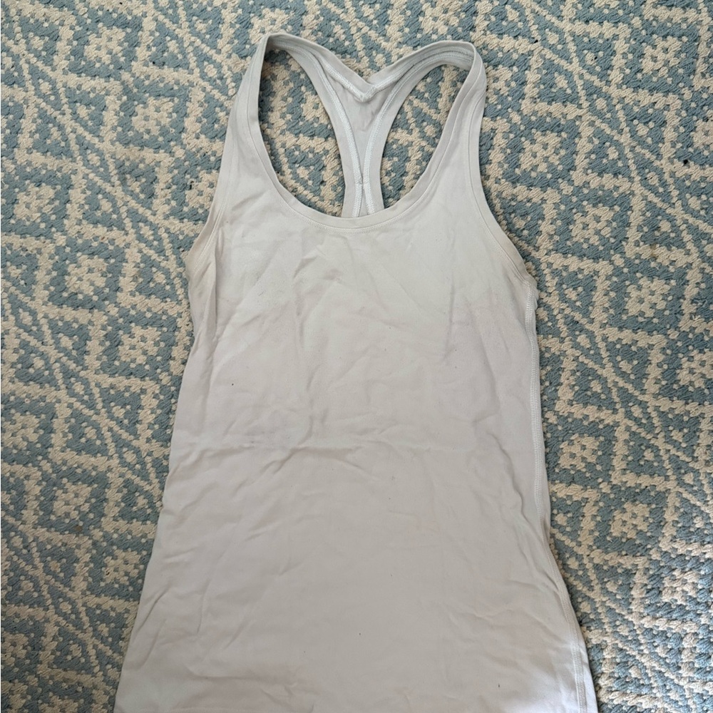 Lululemon White Racerback Tank Top